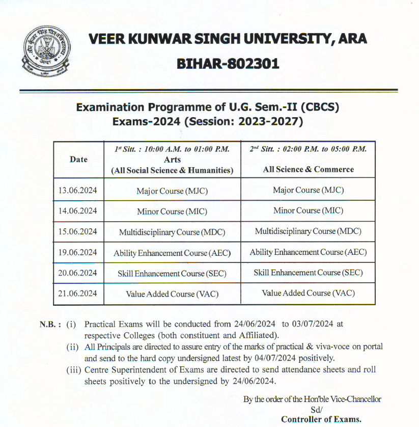 vksu exam date 2024