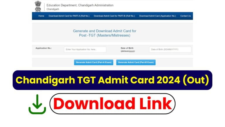 chandigarh tgt admit card