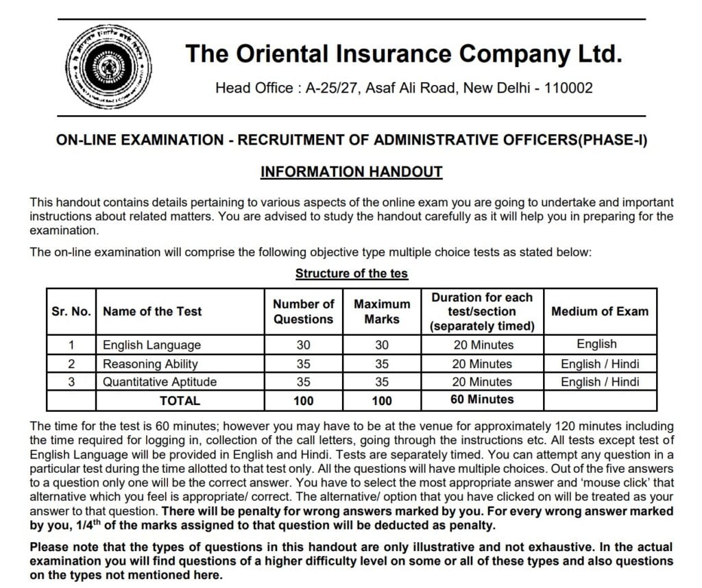 oicl ao exam date