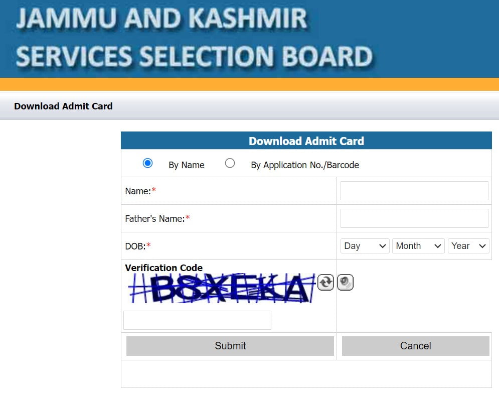 jkssb admit card