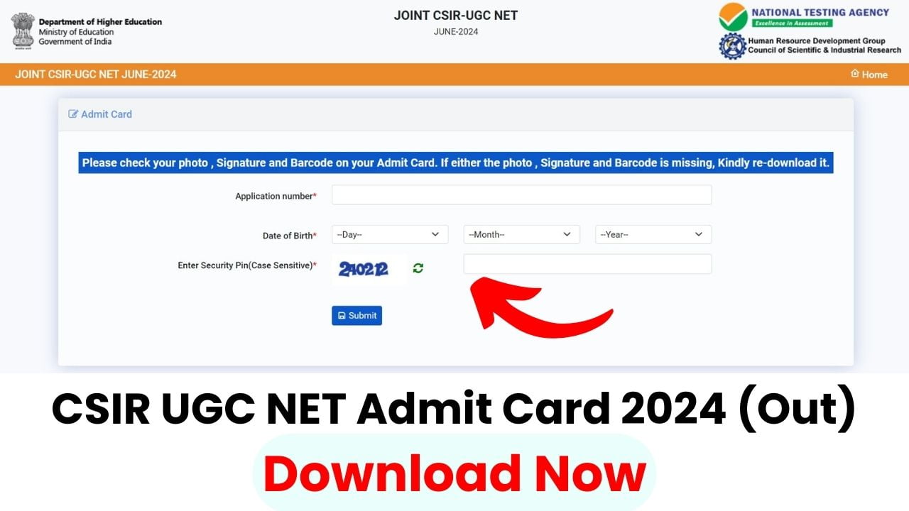 csir net admit card