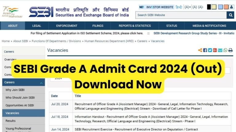 sebi grade a admit card