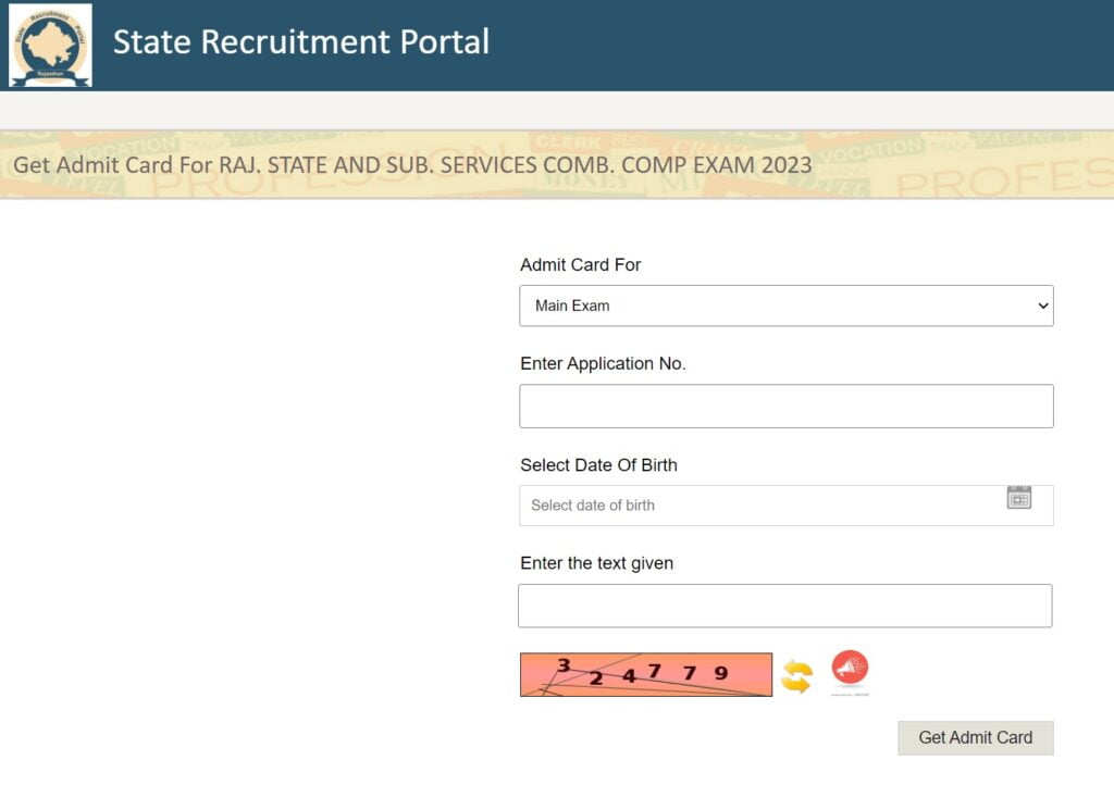 rpsc ras main admit card