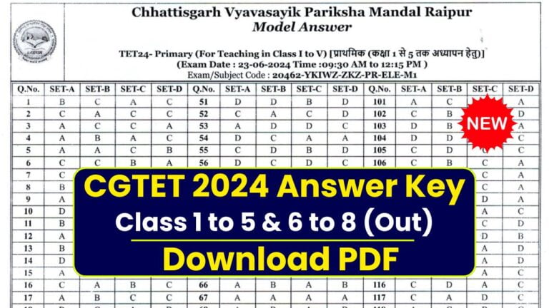 CGTET Answer Key