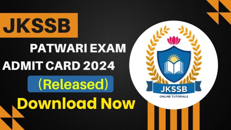 JKSSB Patwari Admit Card 2024