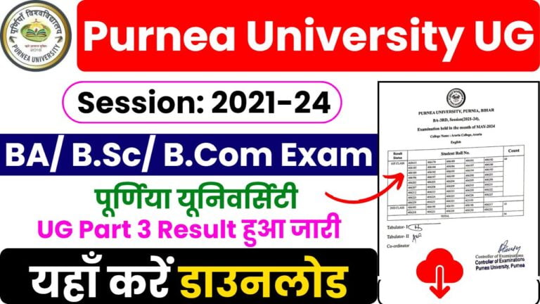 Purnea University Part 3 Result