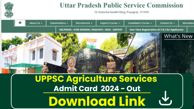 UPPSC Agriculture Services Admit Card