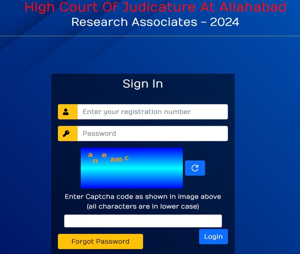 Allahabad HC Research Associates Admit Card