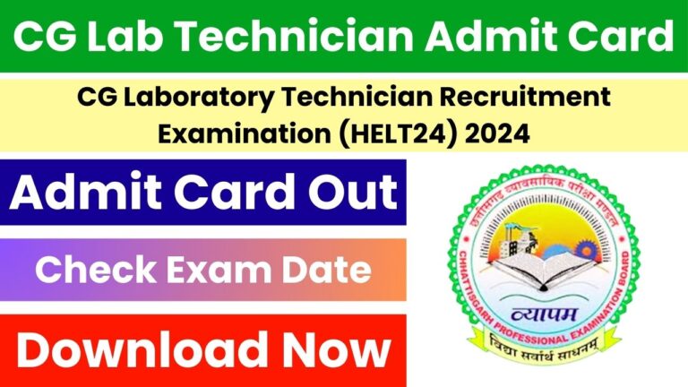 CG Lab Technician Admit Card 2024