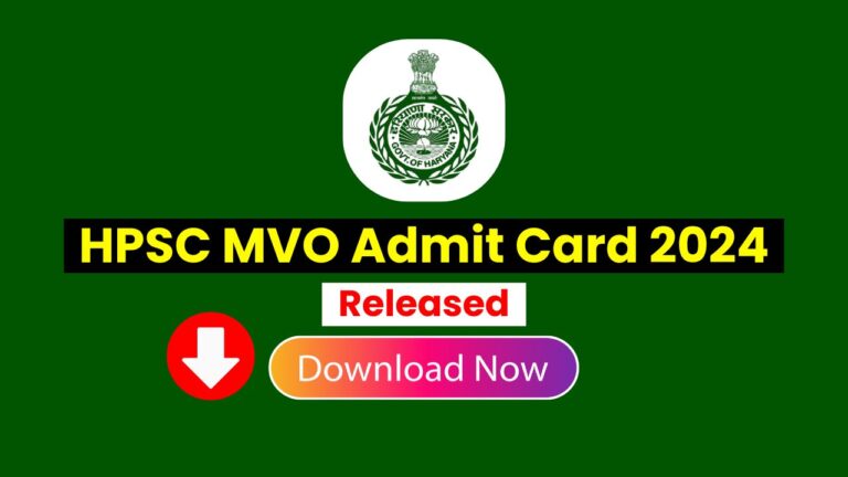 HPSC MVO Admit Card 2024