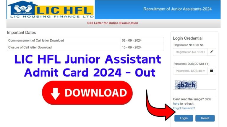 LIC HFL Junior Assistant Admit Card 2024