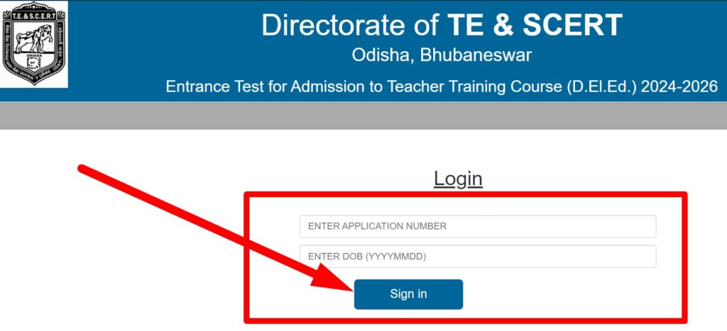 Odisha Deled Admit Card