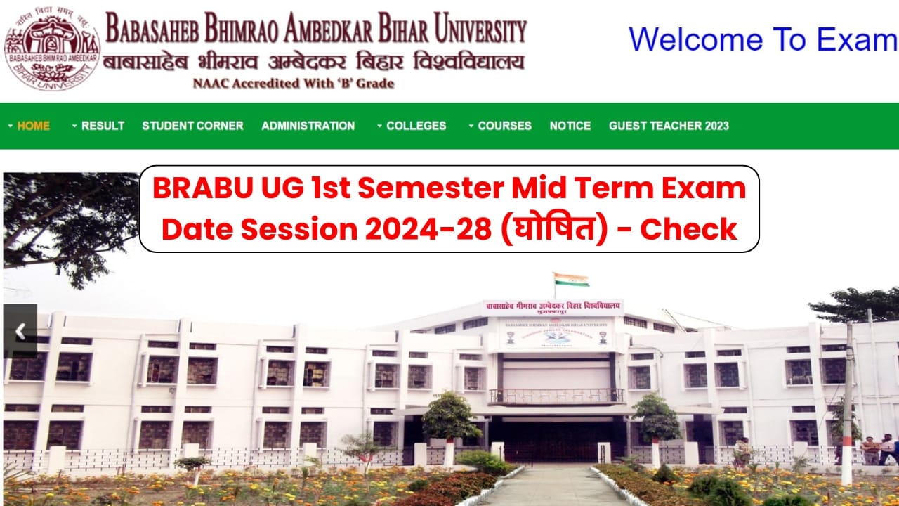 BRABU UG 1st Sem Mid Term Exam Date 2024-28