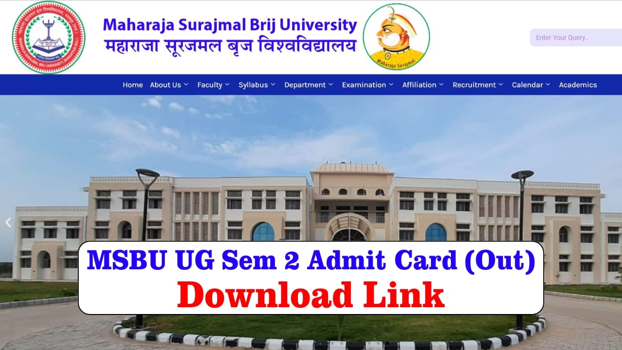 MSBU UG Sem 2 Admit Card 2024